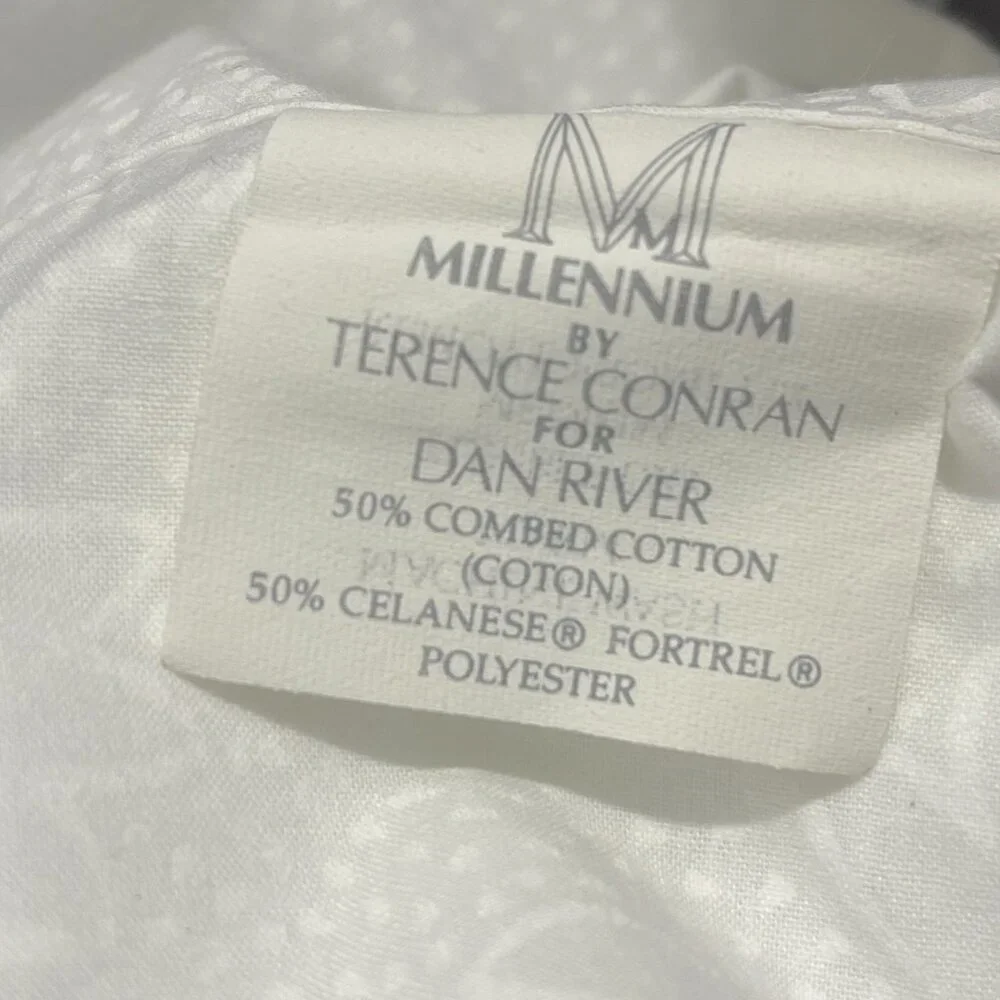 Dan River Millenium Collection flat sheet Conran Vintage cottagecore lace  Q